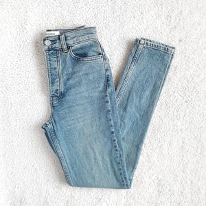 REFORMATION Maya Wash High Rise Button Fly Stone Washed Skinny Jeans Size 23
